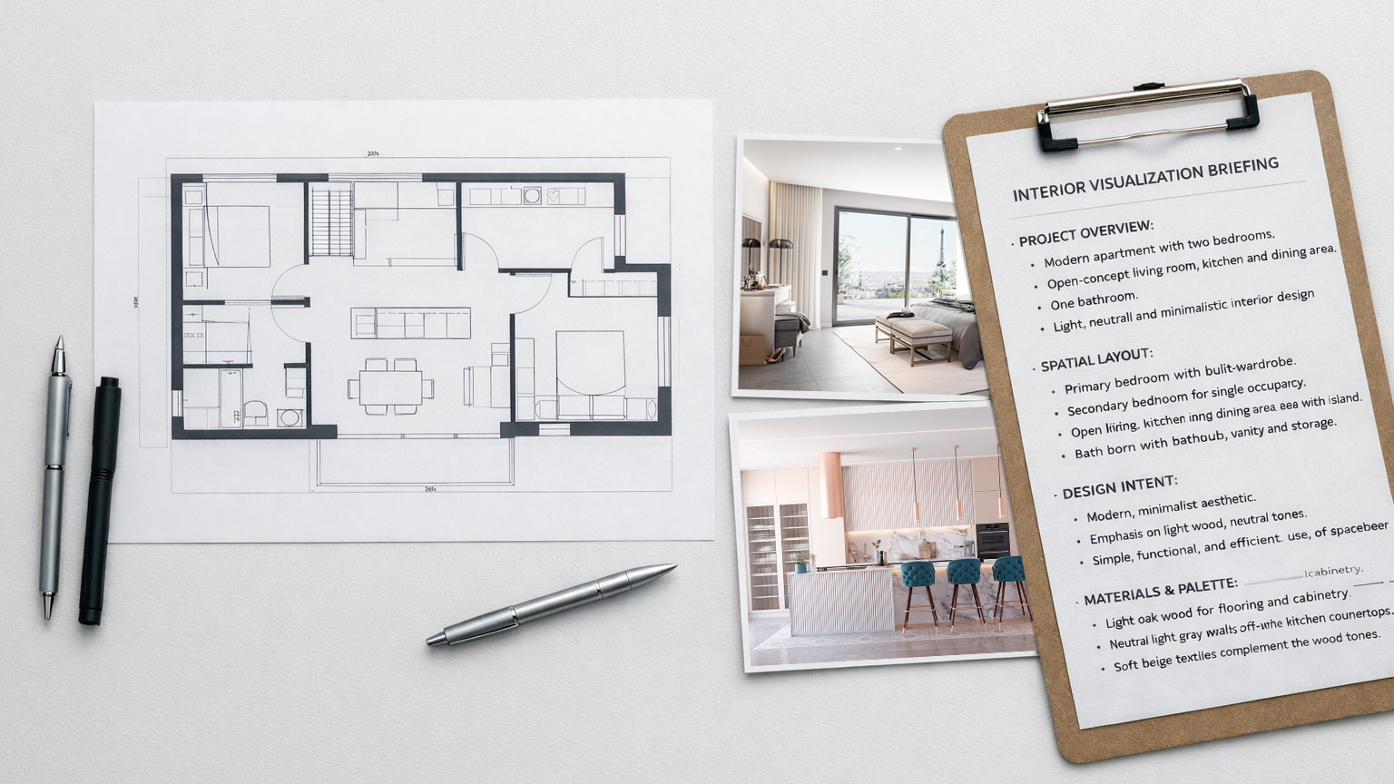 El briefing en renders de interiores